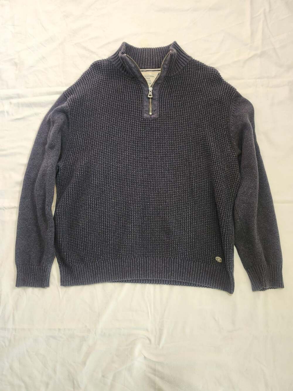 Weatherproof Vintage Men's 1/4 Zip Ribbed Cotton Pullover Sweater Size XL